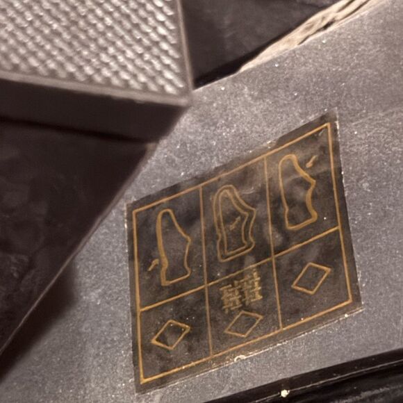 Public Desire Caryn Black Patent Wide High Block High Heel Boots Silver Tip Sz 6 - Picture 9 of 13